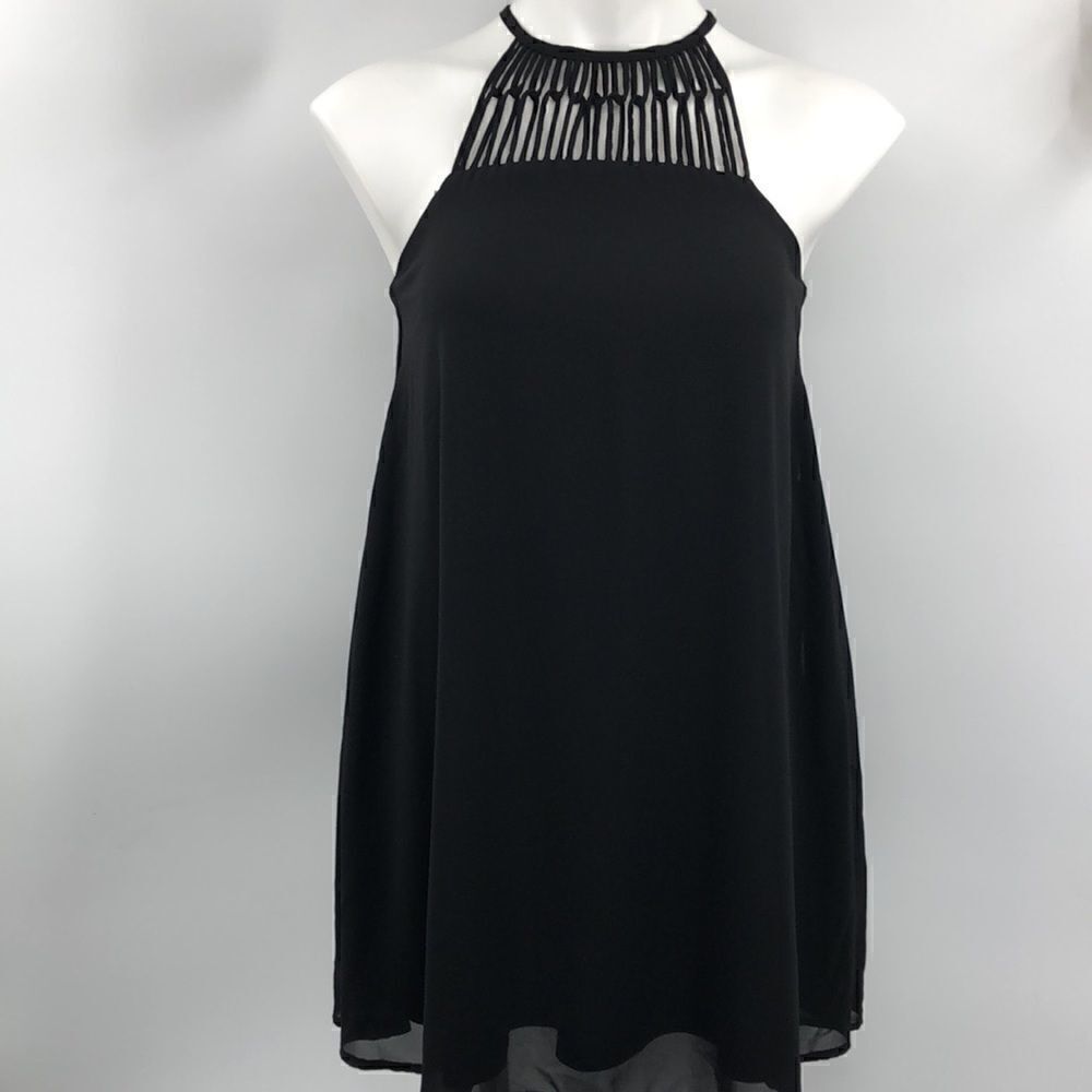 Lulu’s Tell Me black small swing halter dress